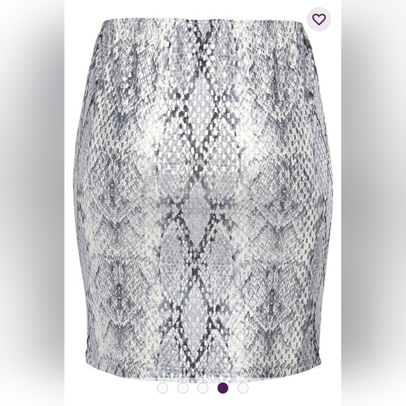 LASCANA Gray Foil Snake-Print Miniskirt Size 6 NWT - Picture 6 of 14